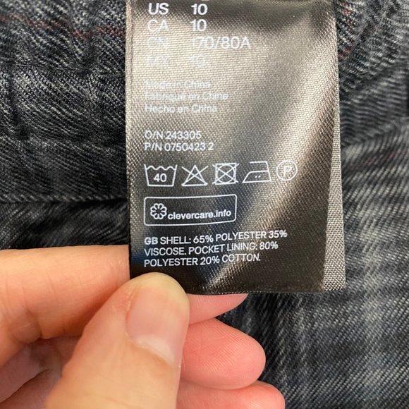 H&M Women's Gray Plaid Dress Pants Size 10 - Picture 6 of 9